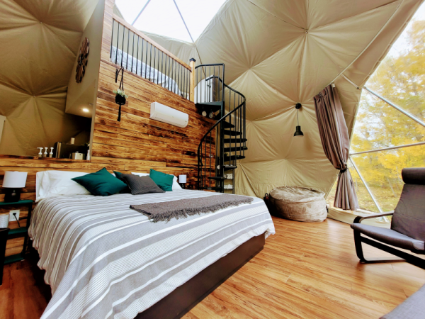 Cove Dome Glamping Inside Dome
